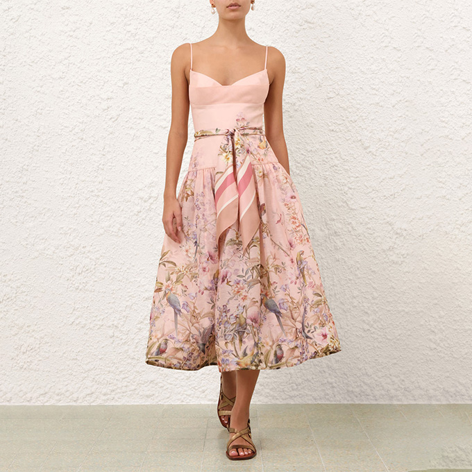 zimmermann rebellion fitted picnic midi dress